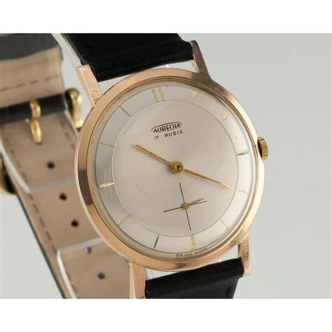 Gold Plated Men's Vintage Aureole Watch 17 Rubis .